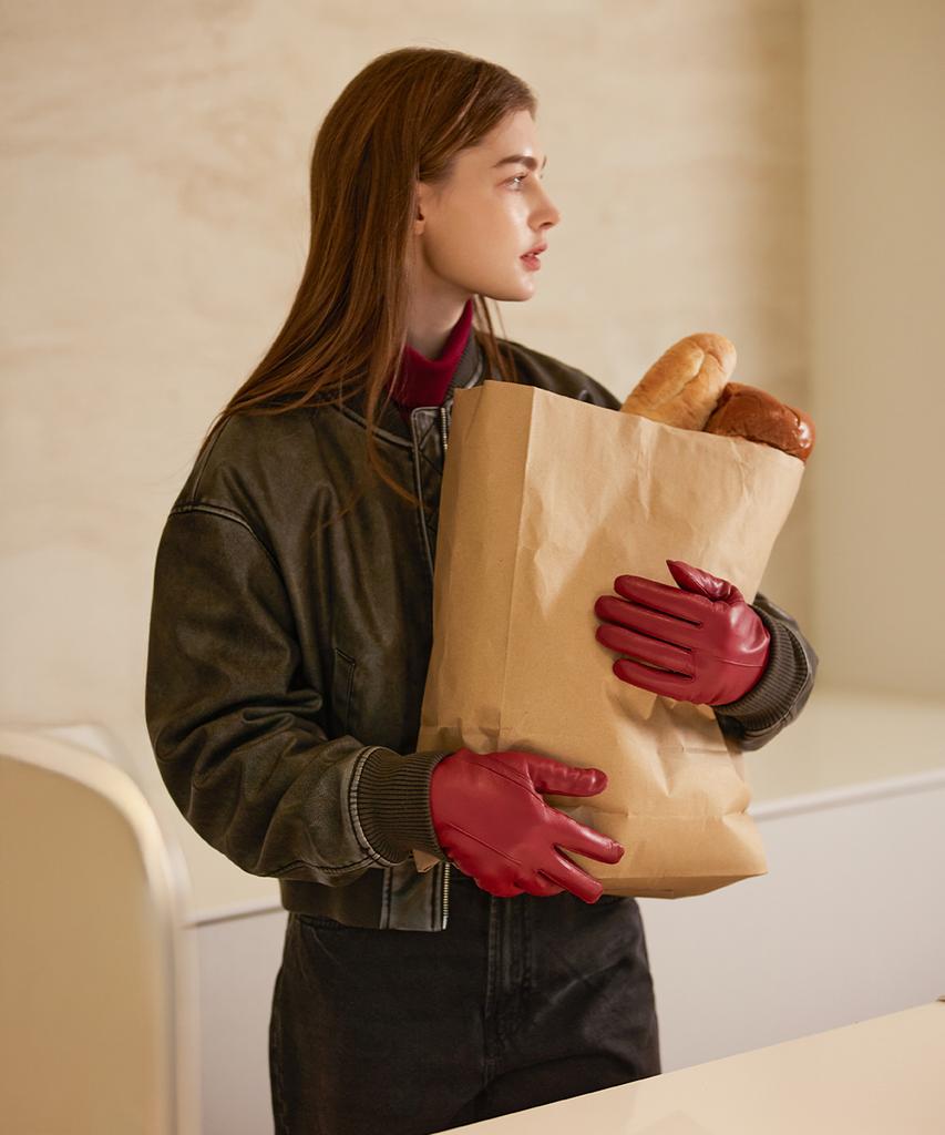 DENTS Maria Touchscreen Women'S Leather Gloves - Berry