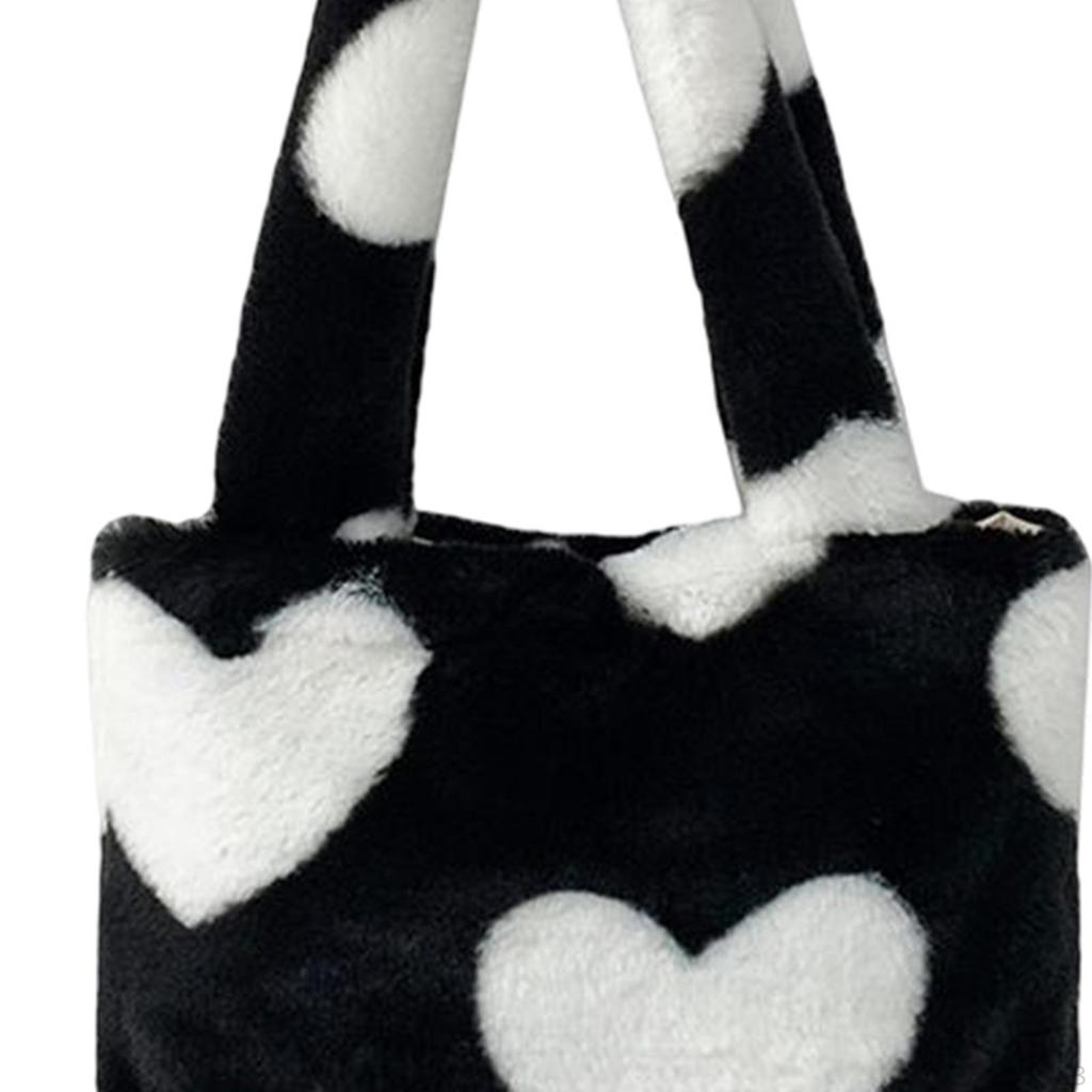 Autumn Winter Plush Tote Shopping Dating Bag Single Shoulder Handbag Underarm Cute Top