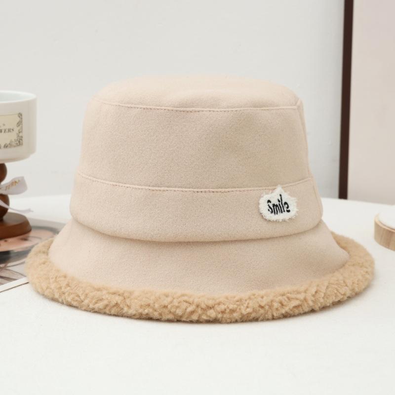 Women's Autumn and Winter New Thickened Plush Bucket Hat Outdoor Windproof Warm Basin Hat Bucket Hat