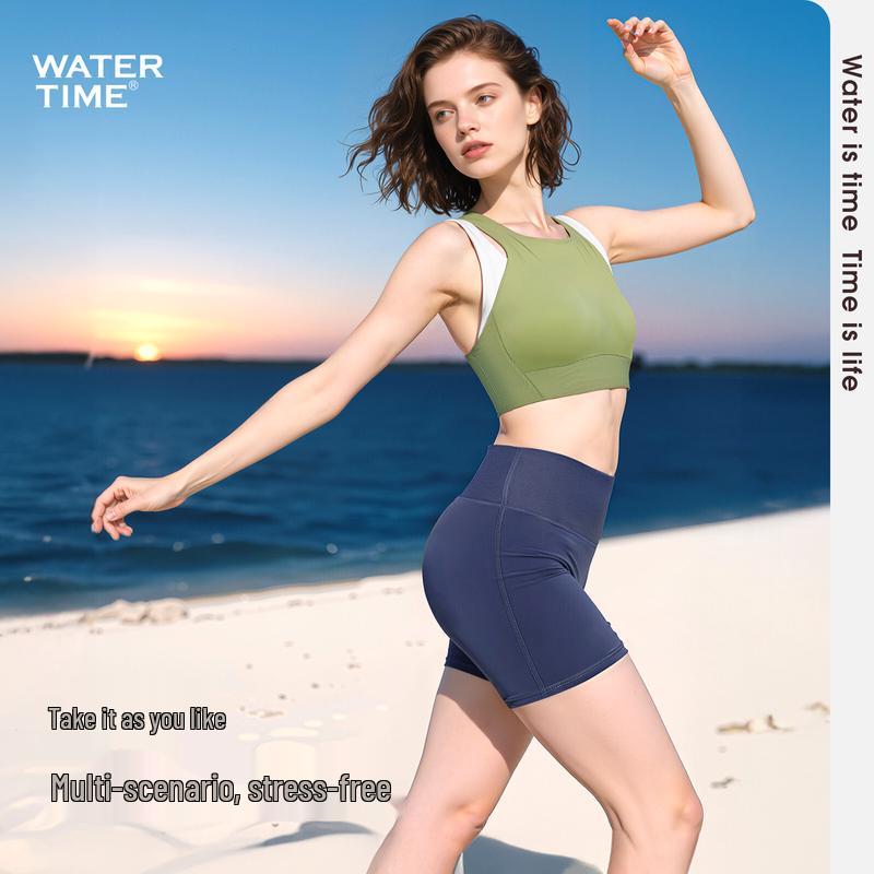 

WATERTIME Women s Conservative Slimming Sun-Protective Quick-Dry Split Swim Shorts XL