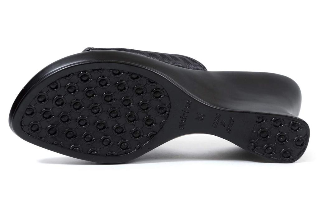Mule Sandals Made In Japan Office Signature Wedge Sole Black Size M [Akiriko] Approx. 7.5cm