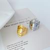 Koreansk Stil Simpel Titanium Stål Ring Dame Geometrisk Skinnende Cool Stil Ring Trendy Smykker