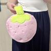 Large Capacity Makeup Bag Travel Cosmetic Case Cute Strawberry Plush Toiletry Pouch Girls Tiote Plush Brush Storage Organizer
