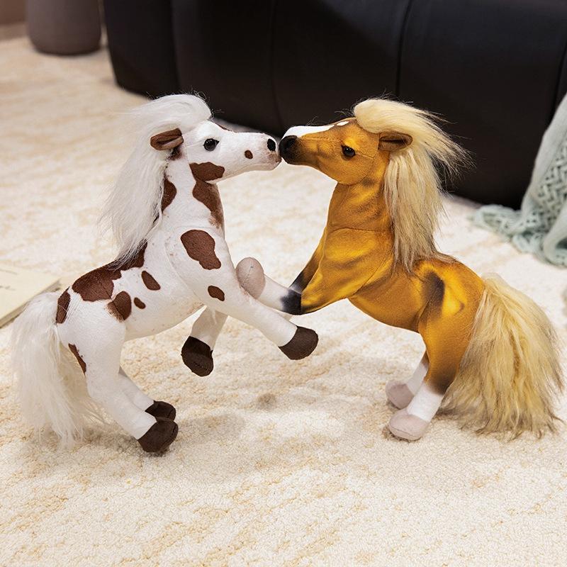 Simulation pony stallion doll plush toy pony stand horse doll child company soothing rag doll