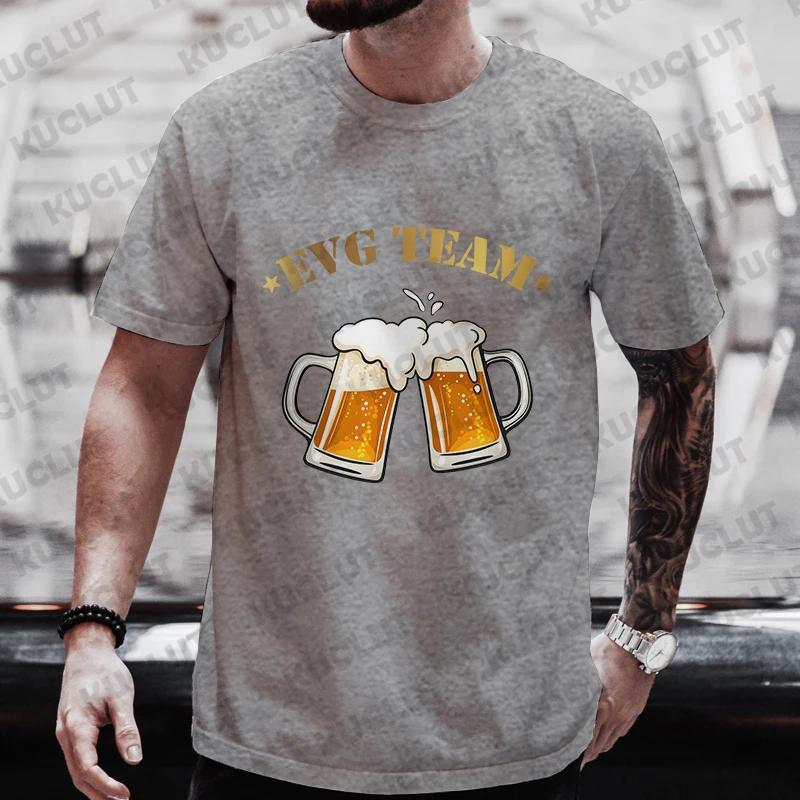 Französische Herren Groom Squad Evg Team Trauzeuge T-Shirt Mode Bier Grafik Y2k Tops Single Abschied Hochzeit Junggesellenabschied Hirschparty T-Shirts