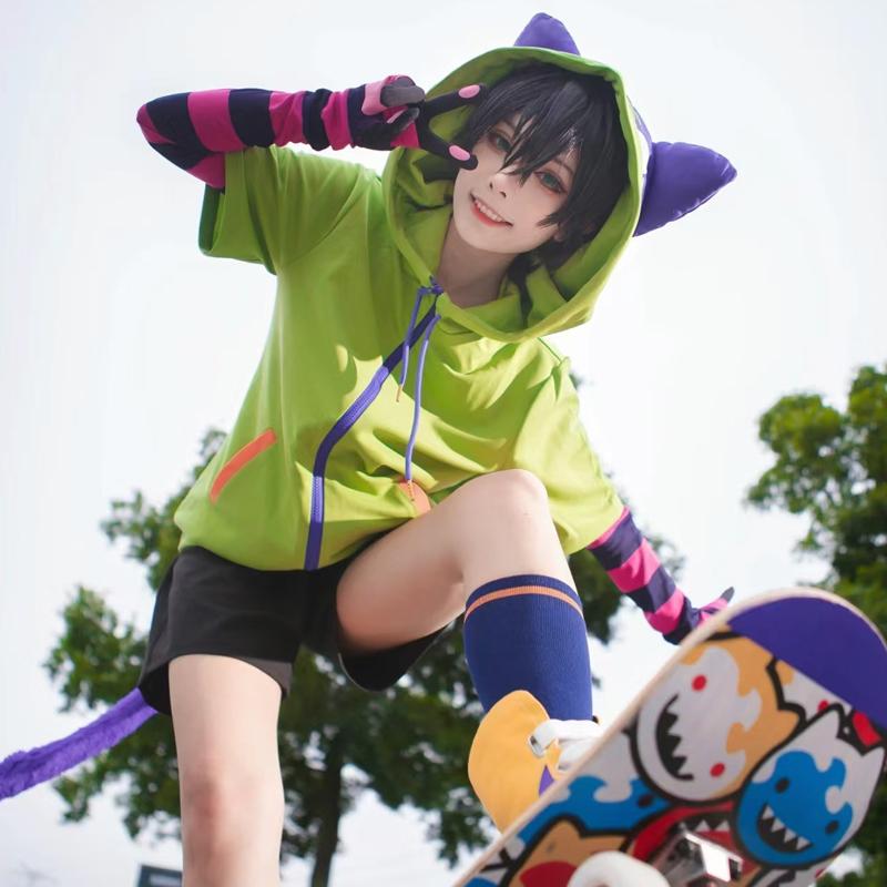 Anime Chinen Miya Cosplay Kostüm SK8 The Infinity Cosplay Uniform Sport Outfit Hoodie Schwanz Handschuhe Perücke Halloween Party Cos