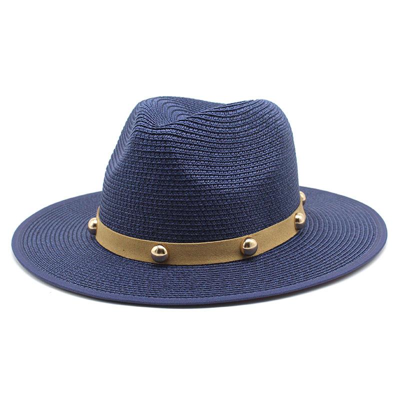 Ethnic Style Retro Red Background Color Matching Straw Hat Men'S And Women'S Sunshade, Sun Protection And Uv Protection Straw Woven Panama Top Hat