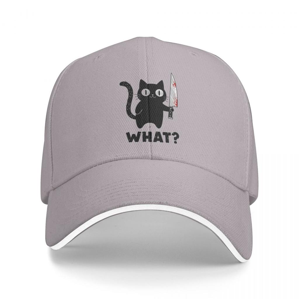 Baseball Caps What The Cat With A Knife Trending Customized Unisex Women Outdoor Spring Hats