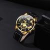 3PCS Set Men  Luxry Classic Watches Leather Watch Band Round Wrist Watch for Male Wristwatch Bracelet Necklace Man Gift