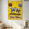 Name Custom Cuphead Game Wall Tapestry Aesthetic Wall Hanging Printed Fabric Blanket Decorative Tapestries for Bedroom Living Room Home Decor