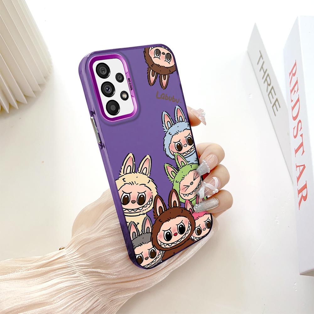 

Окрашенный узор, цветной серебристый, двухсторонний, жесткий, противоударный чехол для телефона Samsung Samsung A06 темно-фиолетового