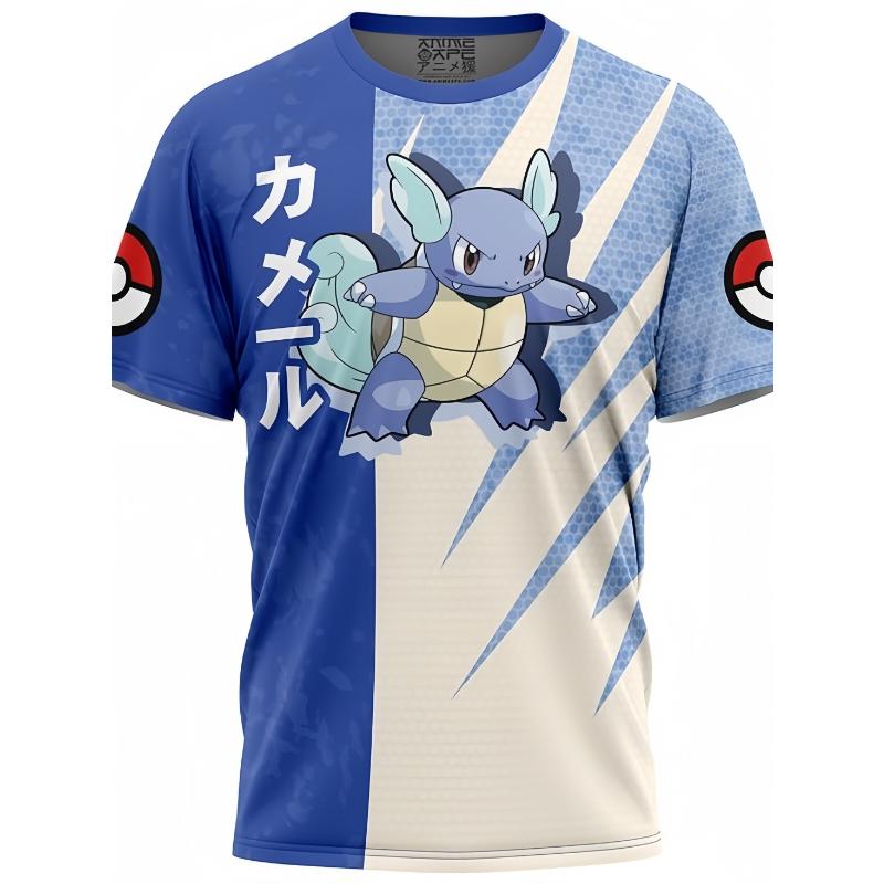 T-shirt Summertime Child Woman Man Printing Short Sleeves Japanese Anime Magical Pet Genie Pattern