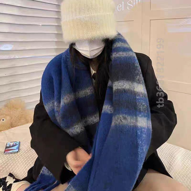 Autumn and Winter Scarves Women's Winter High-end Scarves Thickened and Warm Tonglu Imitation Cashmere Plaid Scarves