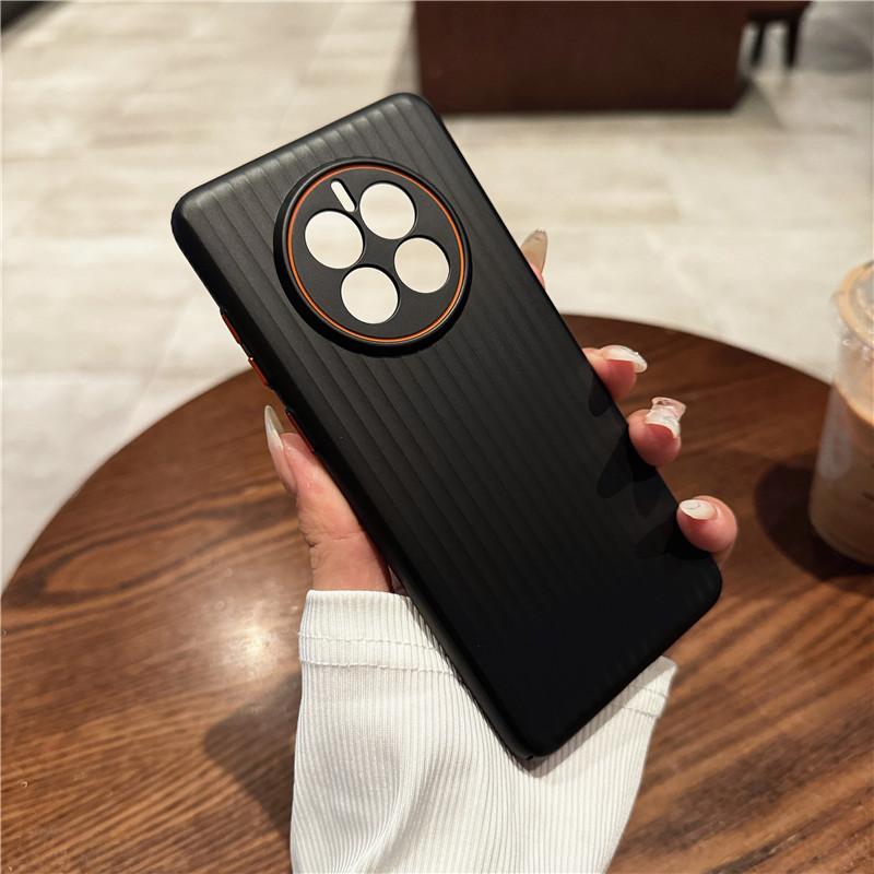 For Huawei Mate 50 50E 40 40E 30 30E Pro Plus Corrugated Grain Plating Metallic Paint Anti Fingerprint PC Shockproof Anti-Slip Back Cover Case Shell
