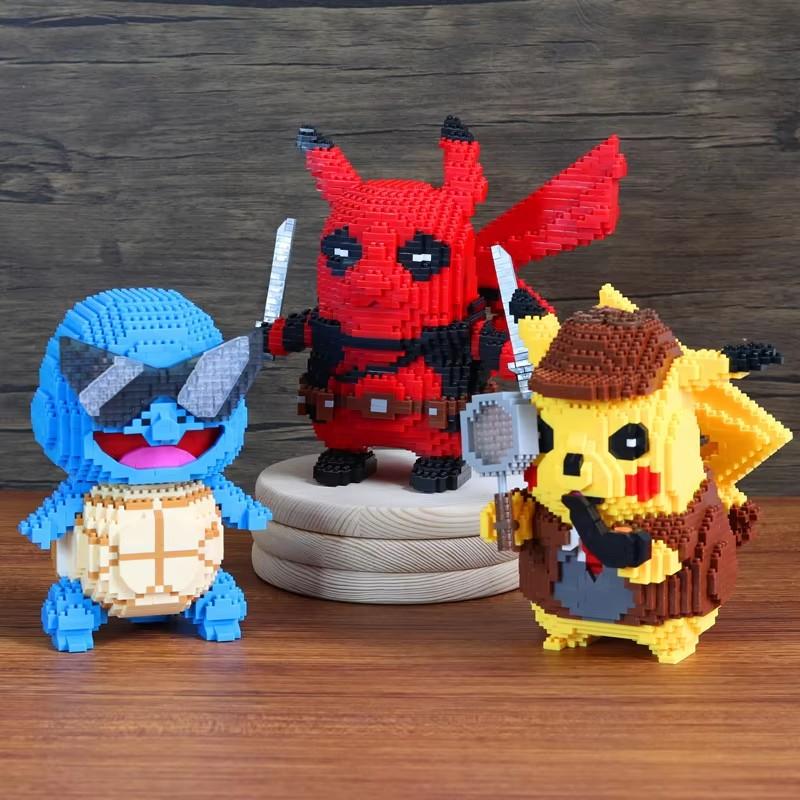 Pokemon Micro Building Block Pikachu Psyduck Gyarados Charizard Squirtle Model Diamond Brick Figure Model Toys for Birthday Gift
