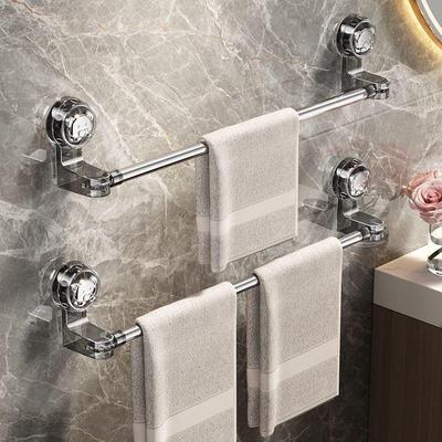 Rotating, Punch-Free Suction Cup Towel and Slipper Rack for Bathrooms