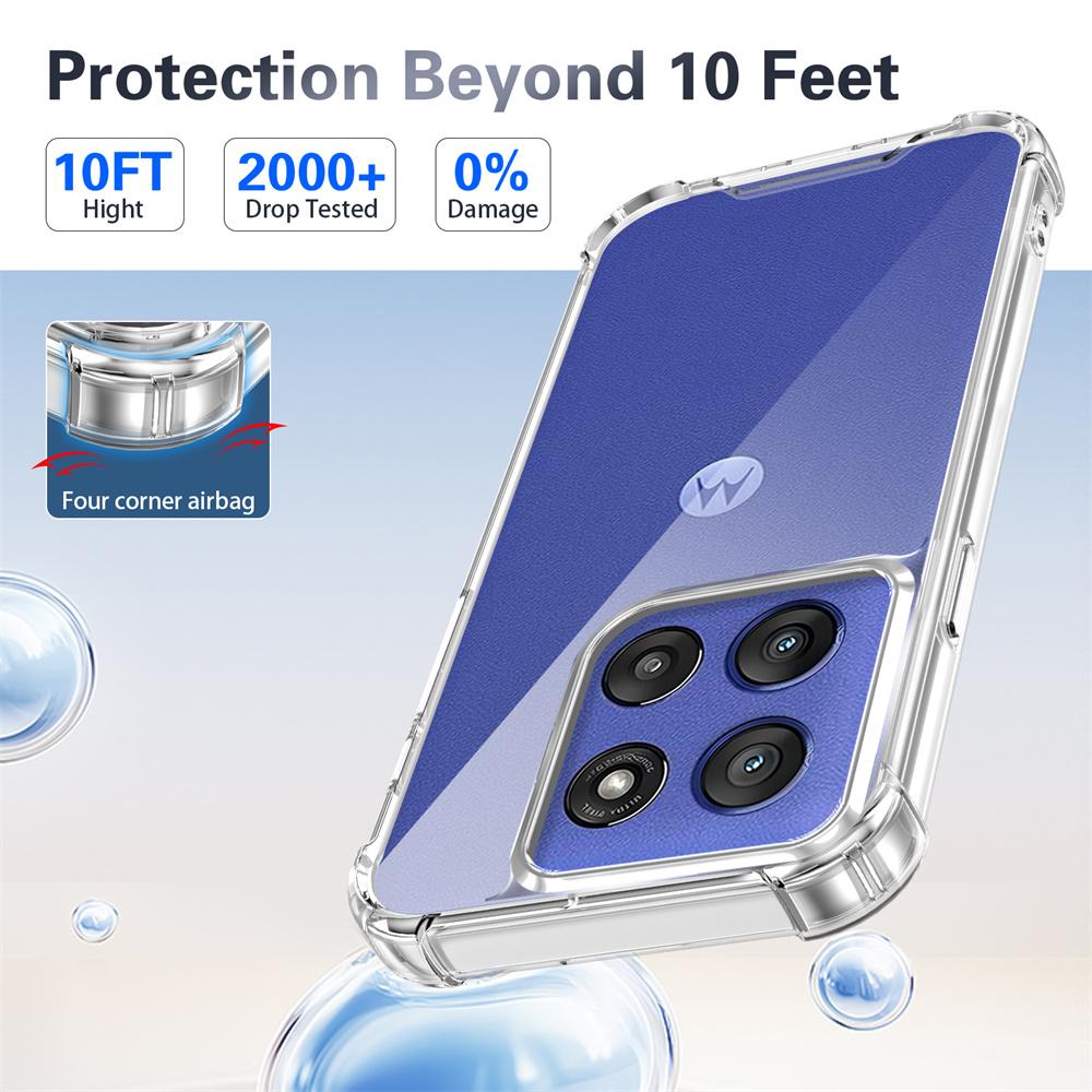 Anti-Vergilbung Klare Hülle für Motorola MOTO Edge 30 Neo 40 Pro 50 Fusion 60 Stylus G52 G56 G14 G34 G86 Stoßfeste Abdeckung Hülle