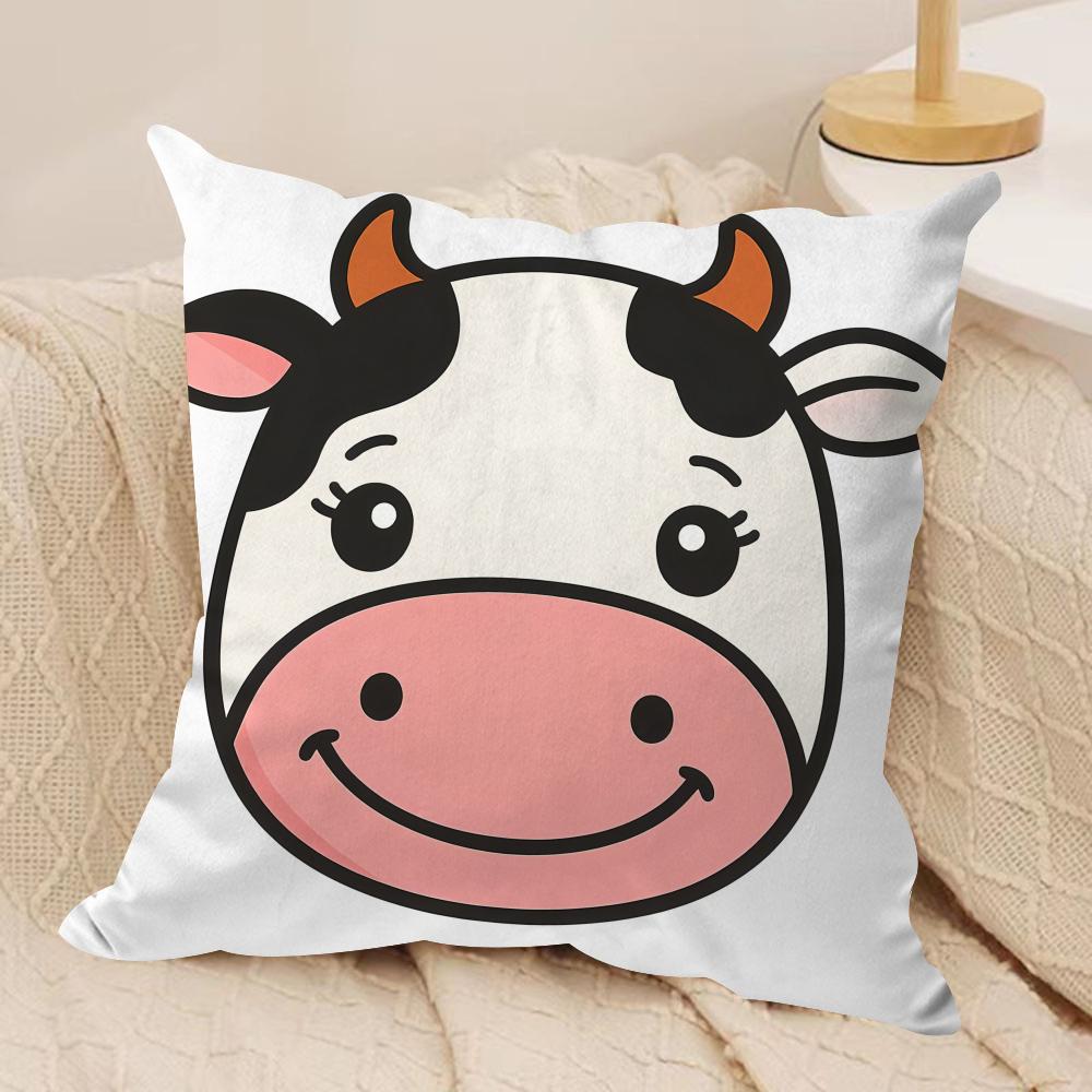 Cartoon Animal Child Kids Cushion Cover Silky Short Plush Invisible Zipper Dustproof Sofa Pillow Case For Home Decor
