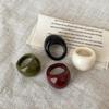 Korean Blogger Style Oval Resin Signet Ring: Women's Fashionable Versatile Finger Ring