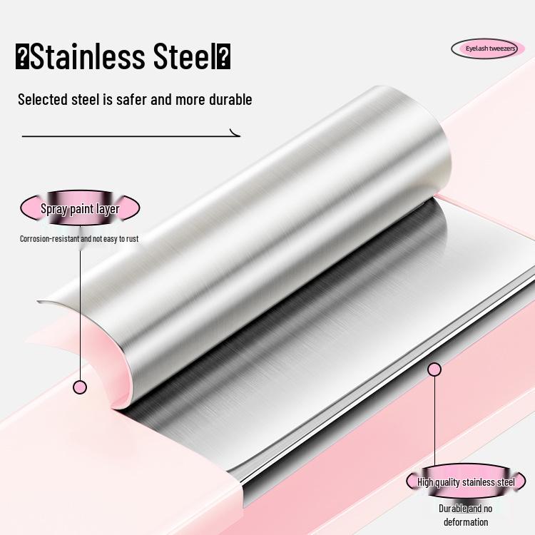 

Safe-Head Eyelash Tweezers and Curler - Stainless Steel for Beginners