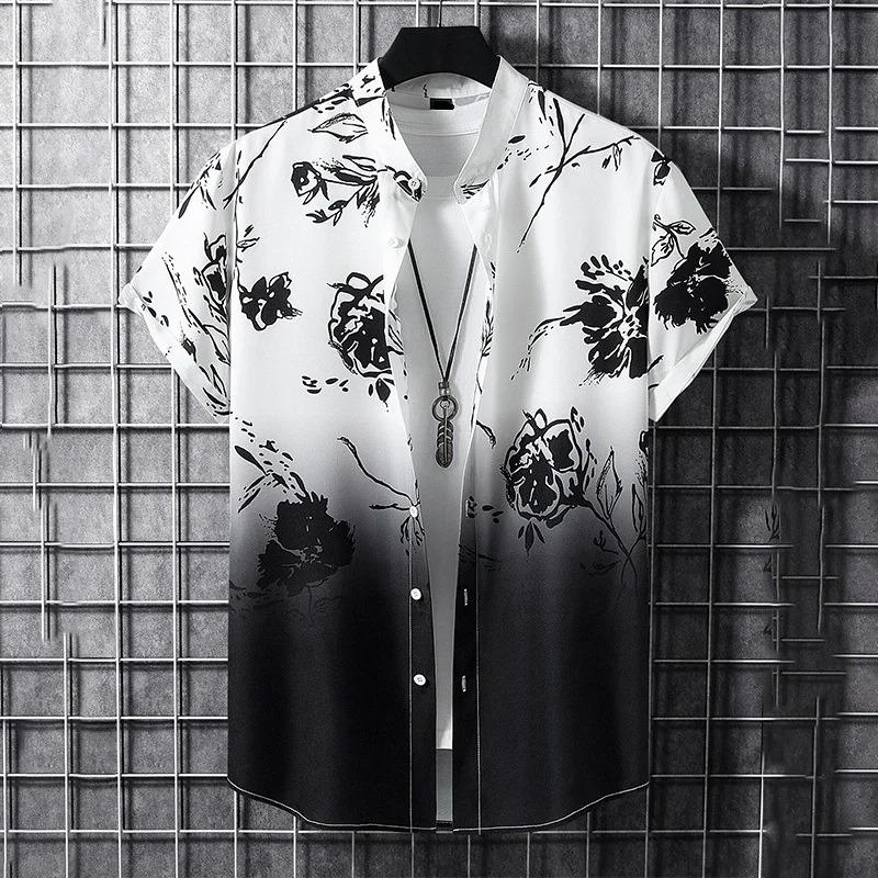 

Summer 3d graffiti print shirt Casual fashion business men Hawaiian shirt Women Holiday button shirt ropa de hombre S