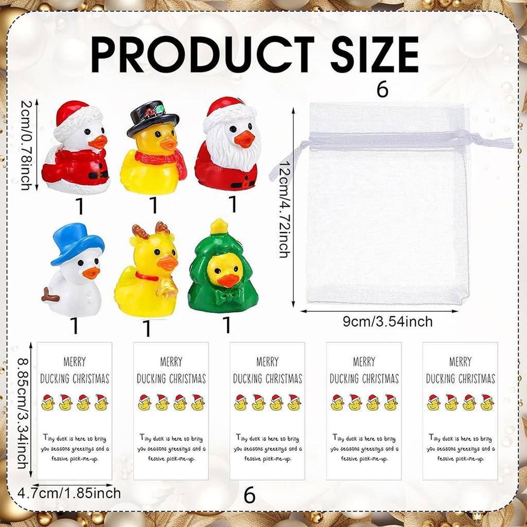 6pcs Christmas Pocket Animals Employee Appreciation Cards Duck Inspirational Keepsake For Holiday Greetings Team Incentives Gift