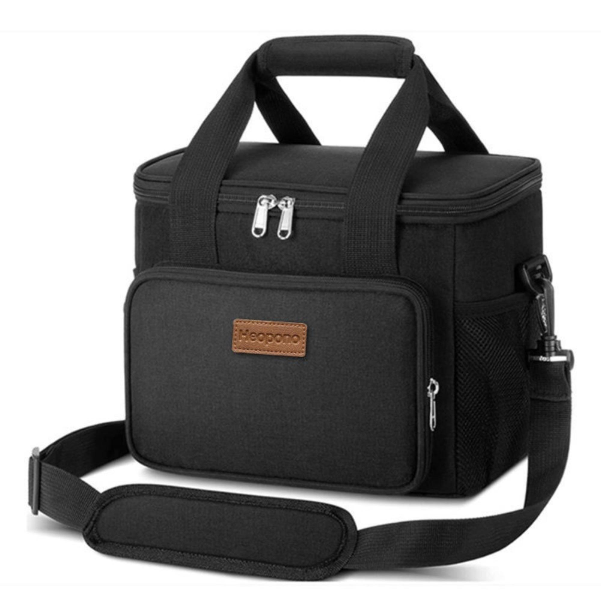 

Lunch Bag Insulated Lunch Box Soft Cooler Cooling Tote for Adult Men Women, Black 12-Can (9L) чёрный