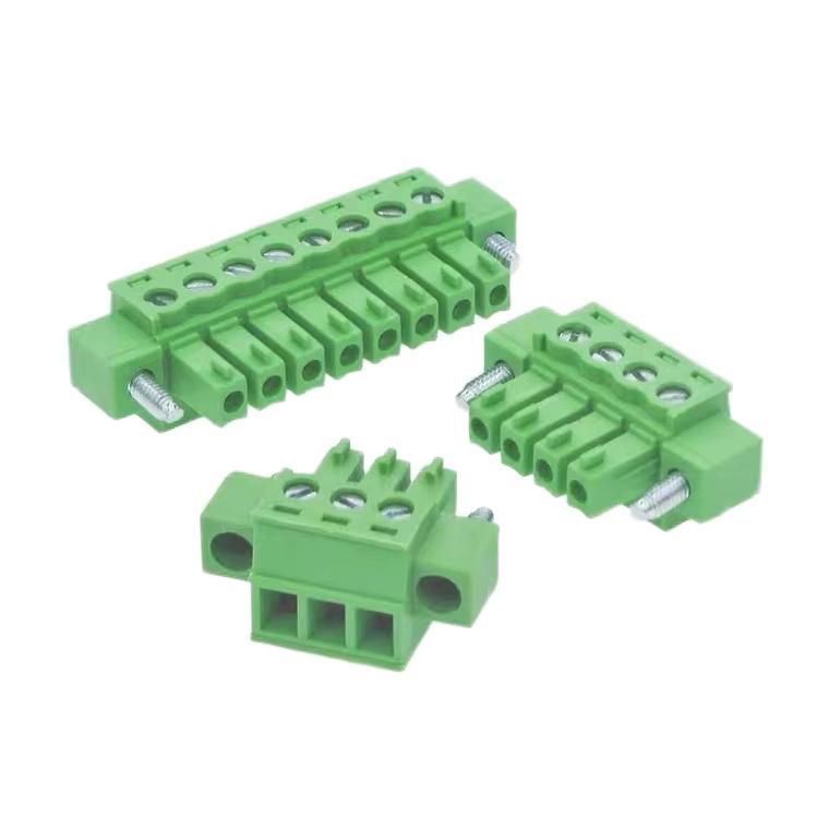 15EDGKM 3.81mm Pitch Plug in Terminal Block Wire Connector PCB Connector Hole Type Plug with Ears