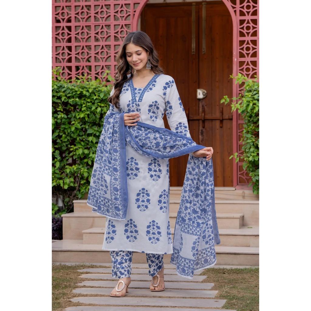 Desigenr Indian Pakisatni Pure Cotton Kurta Set Women Office Wear Kurti Pant Set
