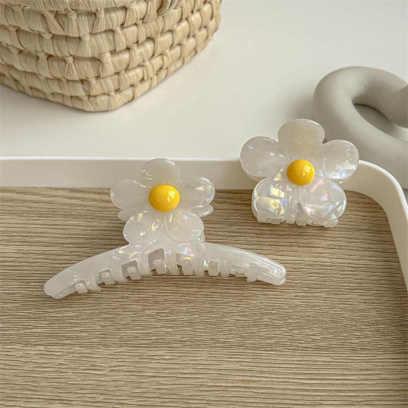 Gentle Yellow Flower Acetate Hair Clip: Shark Clip Hair Accessory