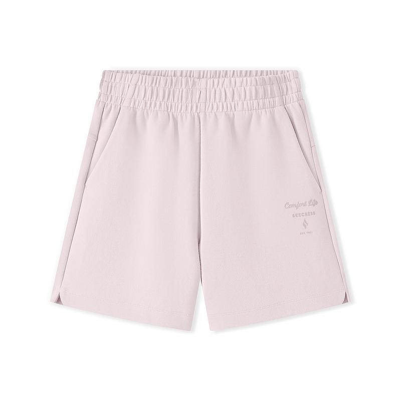 Skechers Durable Fashion Versatile Casual Lace-Up Shorts Women shorts Light-Violet L225W219-02J2 S