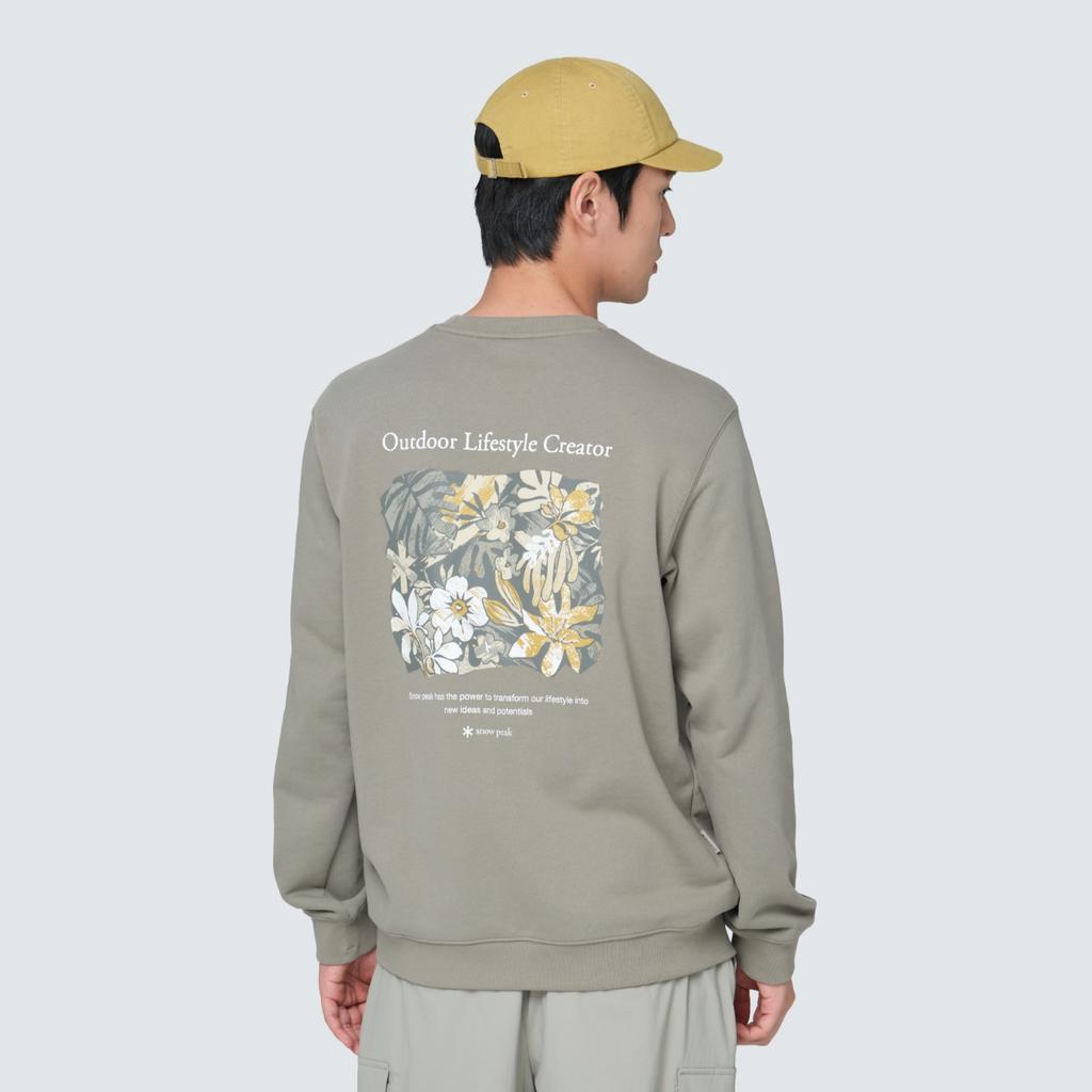 SNOWPEAK Tropical Graphic Sweatshirt Khaki Gray (S24FUFHT64)