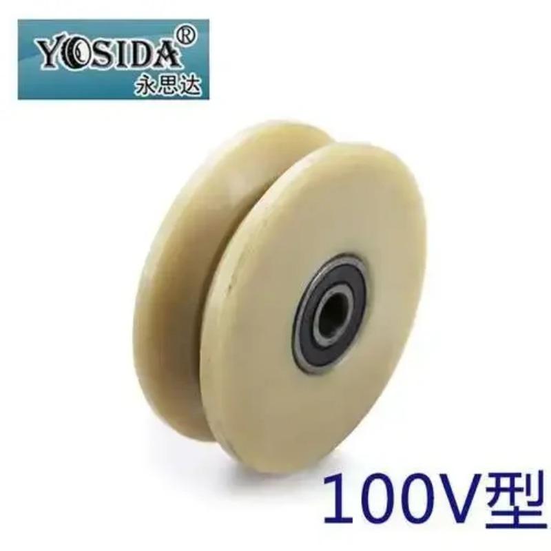 U / V Groove Wheel D:80mm (3inch) D:100mm (4inch) U / V Groove Nylon Mute Sliding Door Pulley Door Bearing Steel Rail Wheels