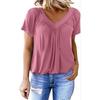 Personalized V-neck Raglan Sleeve Pleated Casual Daily Home T-shirt