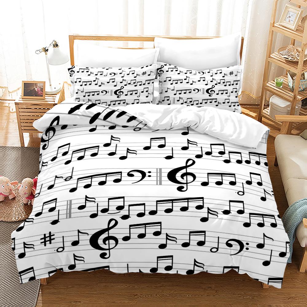 Music Notes Bedding 3Piece Set  Queen Sizes Comfortable  EcoFriendly For Kids Teens Girls Of All Music Fan Lover Sleep In Melody
