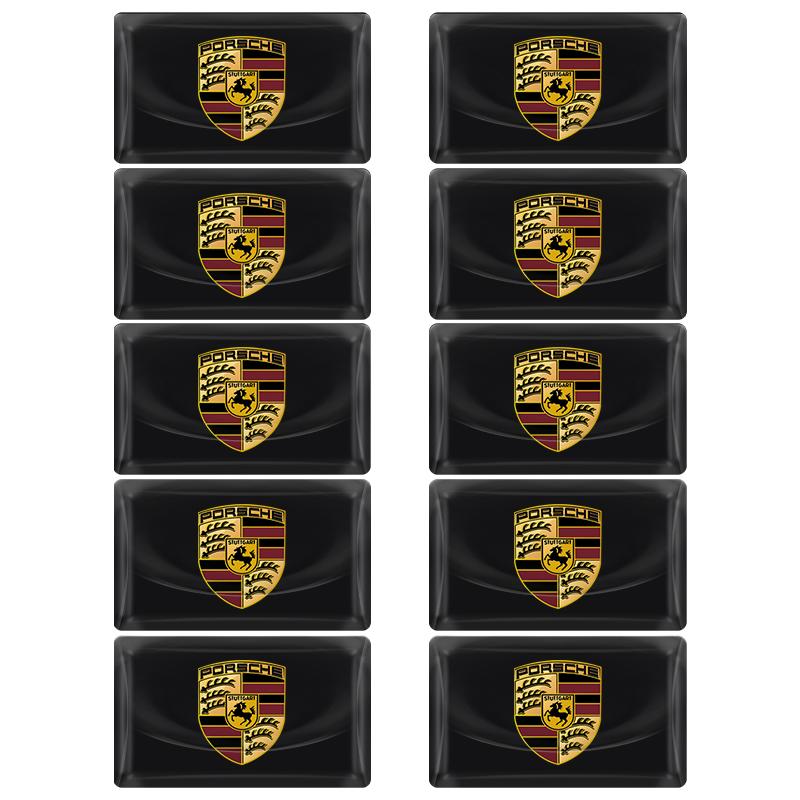 2/5/10Pcs Carbon Fiber Steering Wheel Car Logo Emblem 3D Stickers For Porsche Boxster Cayenne Panamera Macan Cayman 911 918 996 917 991