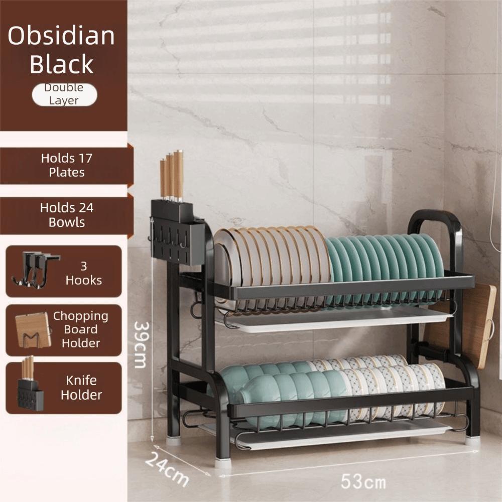 Stable Structure Multi-layer Dish Drying Rack Chopsticks Organizer  Cooking Area