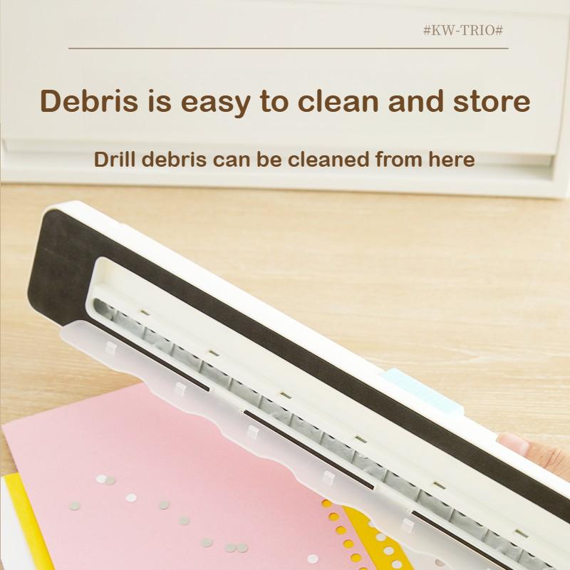KW-Trio 30 Hole A4 B5 A5 B6 A6 Loose Leaf Punch Notebook Planner Paper Hand Push Perforated Puncher School Supplies Stationery