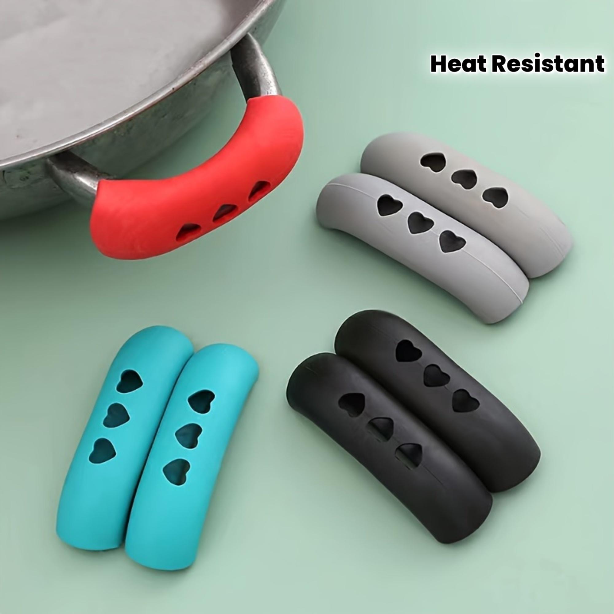 

4PCS Heat Resistant Silicone Pot Handle Grippers, Anti-Scald Lid Covers for Kitchen Cookware, Steamers & Pots United States