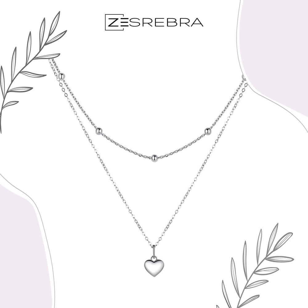 Chain Pr 925 Heart Balls Double Pendant Balls S925