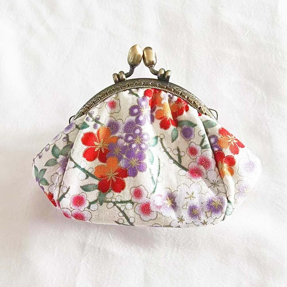 Anti-lost Kiss Lock Coin Purse Polyester Portable Canvas Mini Pouch Chinese Style Thickened Printed Small Pocket Girls
