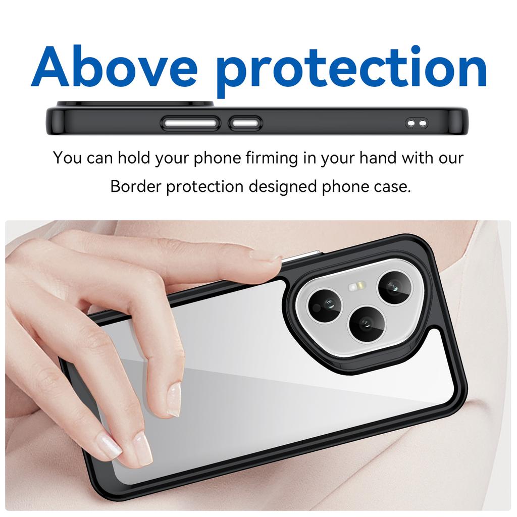 For Honor 400 Pro 5G (Global) Phone Case WANLONFENG XC Series TPU Acrylic Cover with Tempered Glass (Big Lens Hole)