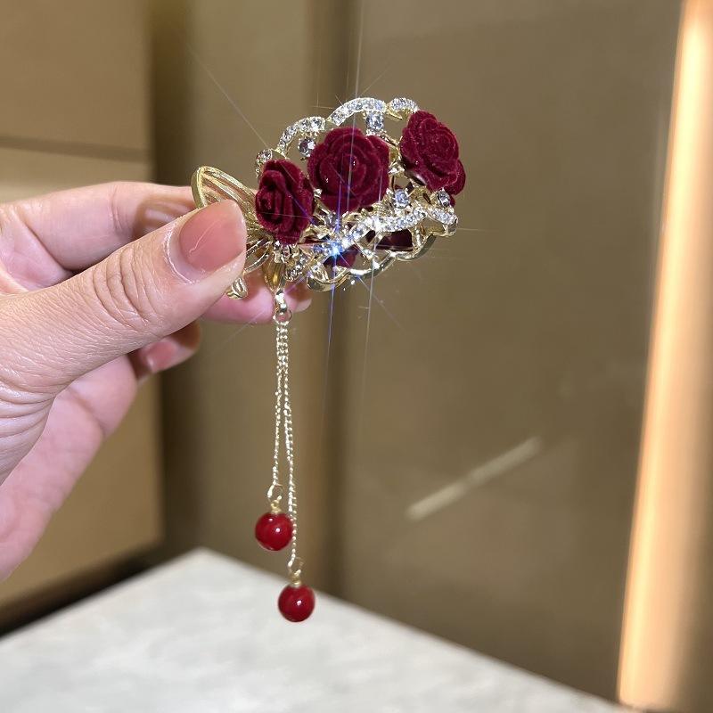 Molans Pearl Rhinestone Hair Clip For Women Simple Hairpin High Ponytail Holder Hair Claw Hair Accessories