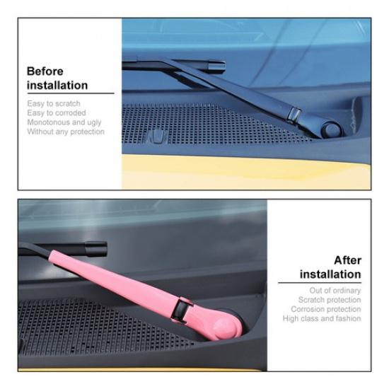 4x Rosa Frontscheibenwischerblatt-Abdeckung für Ford Bronco -25