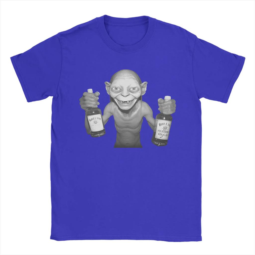 Fashion Gollum Drink Wine Funny T Shirt for Unisex The Rings Character Cotton T-shirts Short Sleeve Clothing
