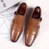 New Business Leather Shoes Men Formal Shoes Three-joint Monk Buckle Large Size Casual Leather Shoes Men