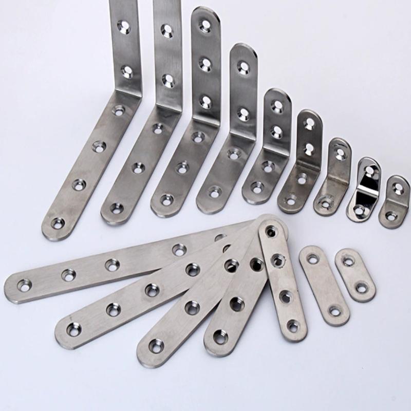 10/5/2Pcs Thickened Stainless Steel Corner Code Wooden Board Splicing Layer Plate Connector L-Shaped 90 Degree Right Angle Brack