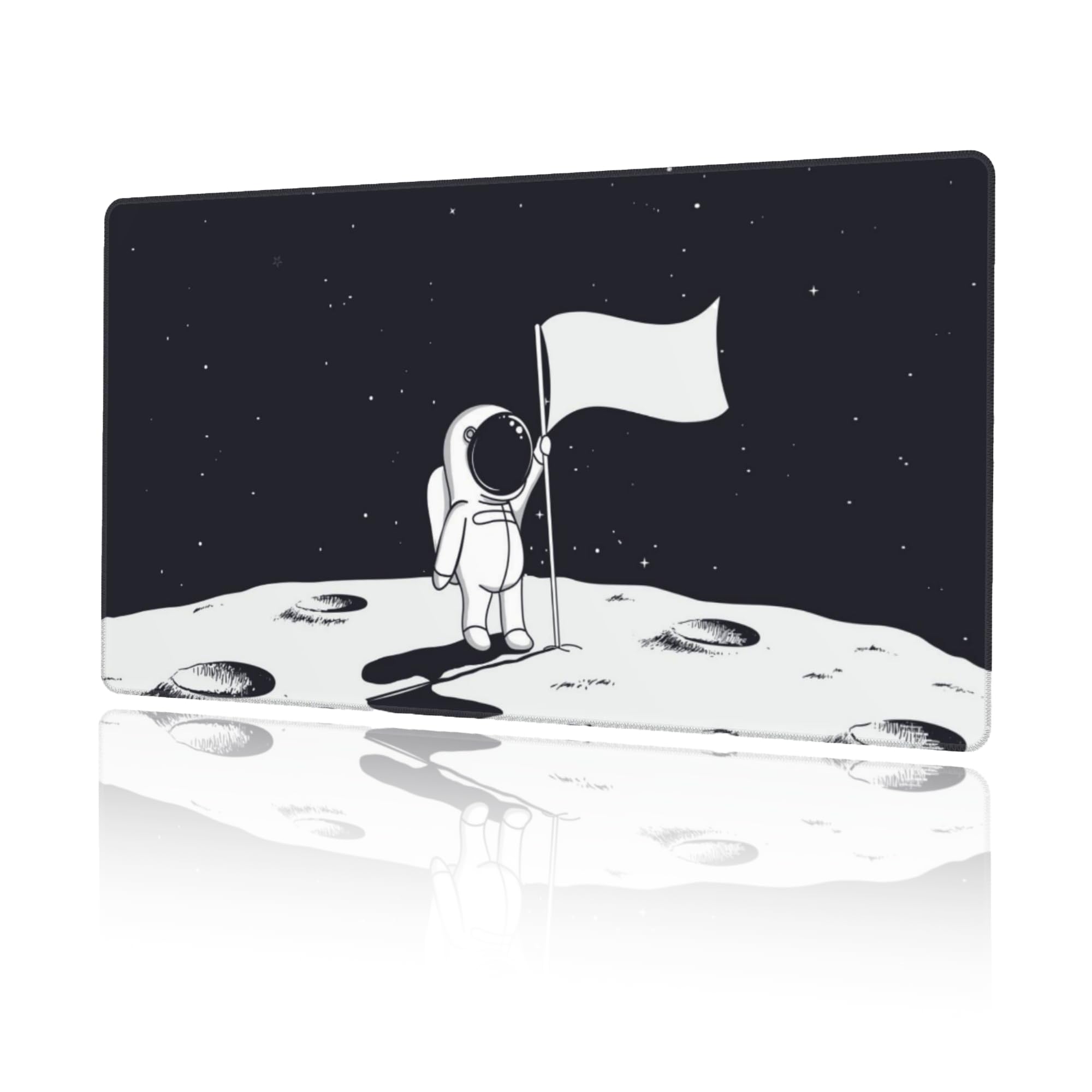 

Large Gaming Mouse Black and Cartoon Extra Keyboard Rubber Optical Mouse Ideal for Cyber Cafes and Moderate Surface 40cm x 75cm Pad, Astronaut, Moon,