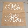 1 Set aus 2 Jute-Schleifen Mr. & Frau Jute Stuhl Banner Set Stuhl Schild Girlande Rustikale Hochzeitsfeier