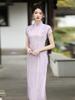 Purple new Chinese long single-layer cheongsam 1011 new slim-fitting and thin young girls can wear cheongsam every day